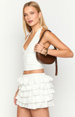 Avril White Ruffle Mini Skort Image