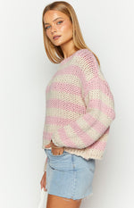 Bea Pink Striped Sweater Image