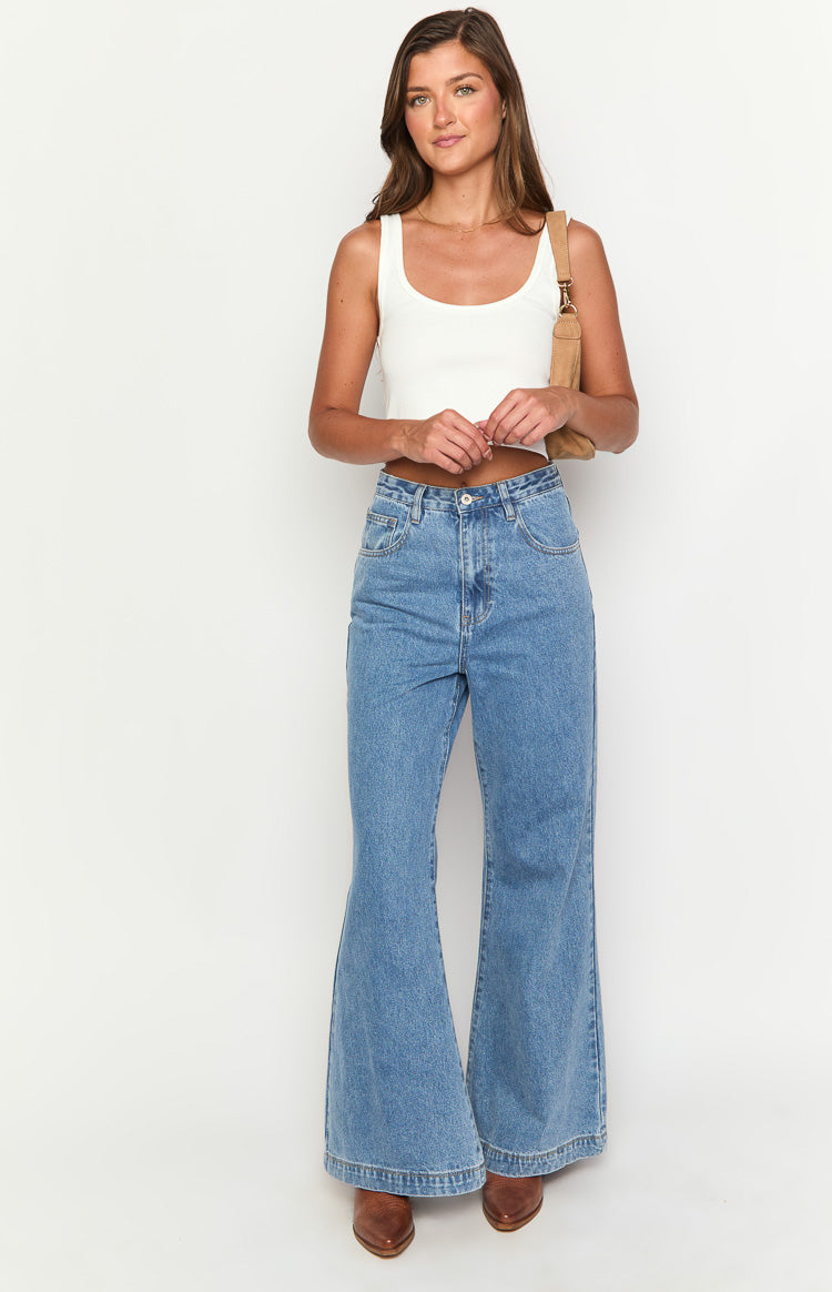 Dandy Mid Wash Denim Flare Jeans Image