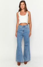 Dandy Mid Wash Denim Flare Jeans Image