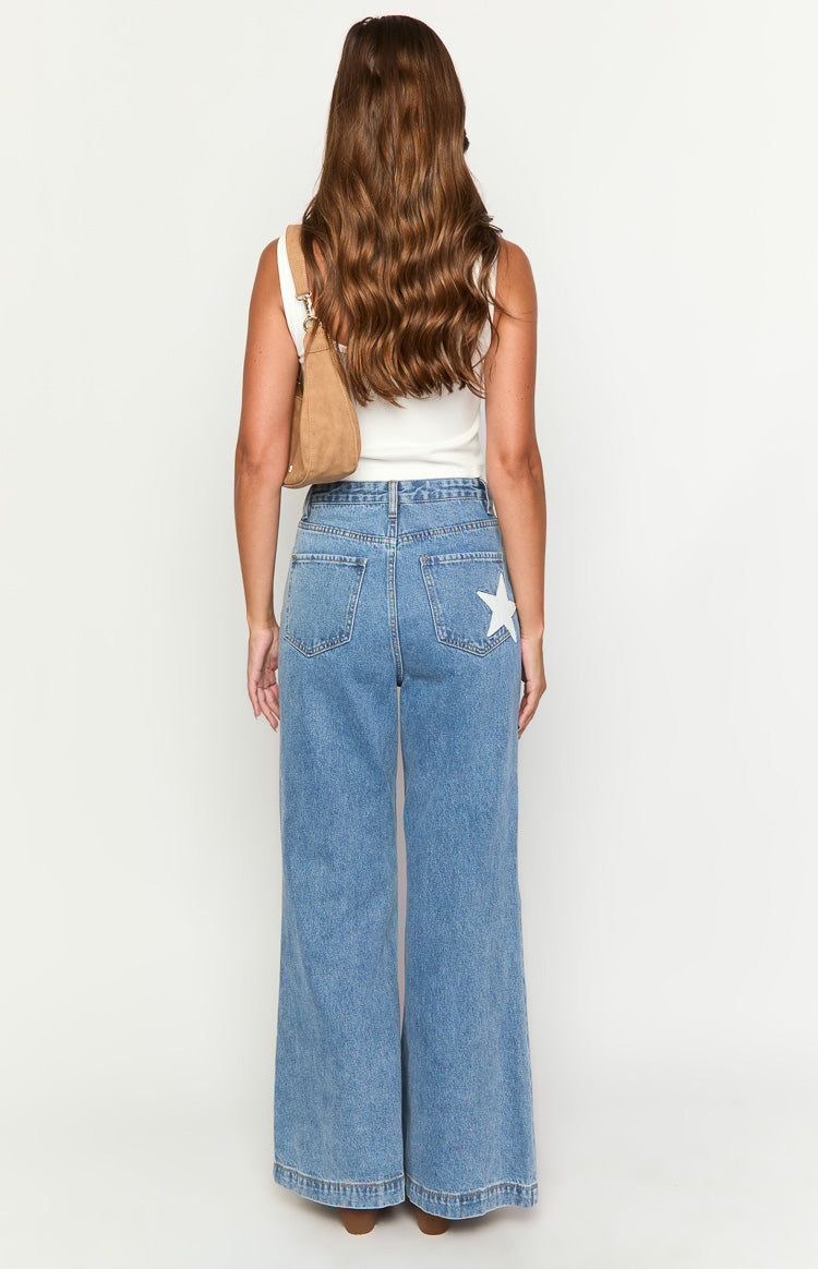 Dandy Mid Wash Denim Flare Jeans Image