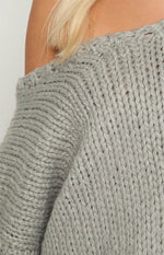 Delvey Grey Chunky Knit Sweater Image