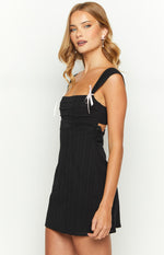 Taylor Black Tie Back Mini Dress Image