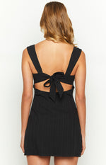 Taylor Black Tie Back Mini Dress Image