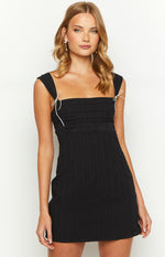 Taylor Black Tie Back Mini Dress Image
