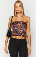 Ibiza Leopard Print Strapless Top
