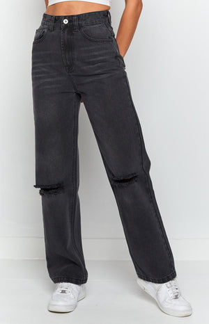 Robin Wide Leg Jeans Black Wash