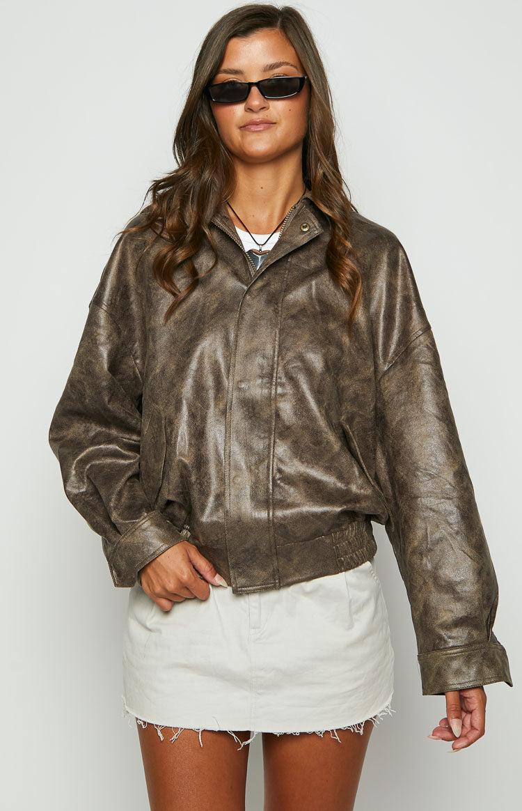Lioness Kenny Chocolate Bomber Jacket Image